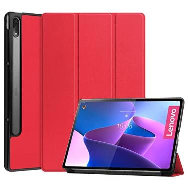 Imagem de For Lenovo Tab P12 Pro 12.6 Three-folding Holder Custer Texture Leather Tablet Case