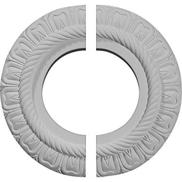 Imagem de Ekena Millwork Medalhão de teto Claremont CM09CL2, diâmetro externo de 22 cm x 11,4 cm ID x 1,2 cm P, preparado de fábrica