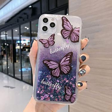 Imagem de Capa de telefone Butterfly Daisy Glitter para iphone 13 12 11 Pro Max líquido proteção contra areia movediça capa de telefone com lantejoulas, cor1, para iphone12promax