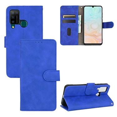 Imagem de HONGYAN Capa de telefone Para Doogee N20 Pro Sólida Cor Sinta Sinta Magnética Fivela Horizontal Flip Bezerro Textura PU Caso de couro PU com suporte e carteira de cartão Capa protetora