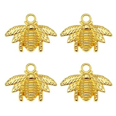 Imagem de 100 peças liga de ouro pingente de abelha bumble para fazer joias colar pulseira brinco em massa artesanato faça você mesmo 21 x 16 mm, Metal Acrílico Metal Cristal Acrílico, Cristal