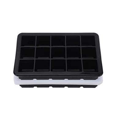 Imagem de Bandejas de cubo de gelo, pacote com 2 moldes de silicone flexíveis para cubos de gelo com tampa selada, bandejas de gelo fáceis de liberar, sem BPA, para uísque, coquetéis, bebidas geladas, bandejas de gelo empilháveis reutilizáveis e quadradas seguras