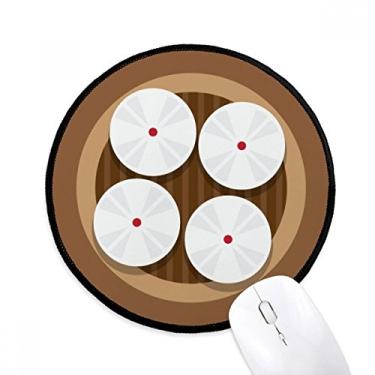 Imagem de DIYthinker China Prato Pães Cozidos a Vapor Padrão de Comida Mouse Pad Desktop Escritório Tapete Redondo para Computador