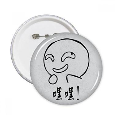 Imagem de Mal Laugh preto bonito chat padrão feliz pinos redondos crachá botão decoração acessório 5 peças