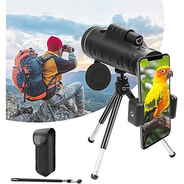 Imagem de Telescópio Monocular 40X60 À Prova D' Água Bak4 Prisma Monocular de Zoom de Alta Potência com Suporte para Smartphone e Tripé para Adultos e Crianças para Observação de Pássaros Acampamento