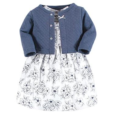 Imagem de Hudson Baby Cardigã e vestido acolchoado tamanho único para meninas, Toile azul, 9-12 M...