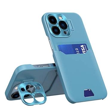 Imagem de Carteira de luxo com slot para cartão capa de telefone para iPhone 14 Pro Max Plus 13 12 Mini câmera proteção suporte suporte capa, céu azul, para iPhone13 ProMax