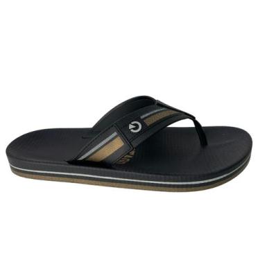 Imagem de Chinelo Casual Cartago Masculino 12163  - Preto/Dourado