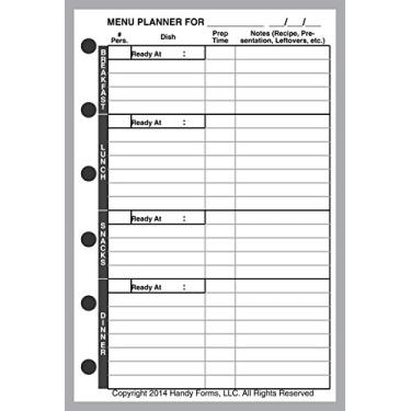 Imagem de Agenda de menu de tamanho de bolso e lista de compras, tamanho e perfurado para caderno de bolso (8,25 x 12 cm)