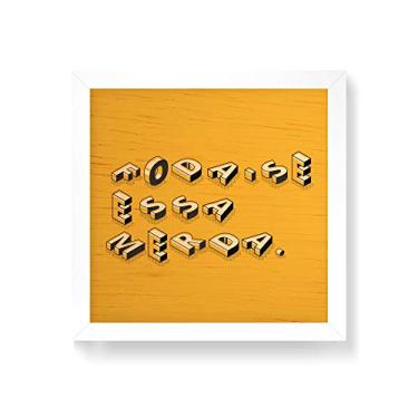 Imagem de Arte Maníacos Quadro decorativo com moldura caixa branca em Madeira - Foda-se Essa Merda - 30x30cm