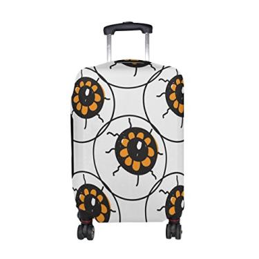 Imagem de U LIFE — Capa protetora vintage Happy Halloween Eyes Eyeballs para bagagem, Multi, Only Luggage Cover Size M