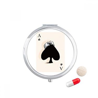 Imagem de Caixa de comprimidos Spade A com padrão de cartas de baralho dispensador de remédios
