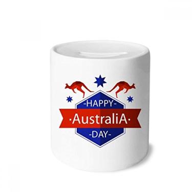 Imagem de DIYthinker Caixa para dinheiro com ilustração de estrela e avestruz Happy Australia Day Porta-moedas de cerâmica presente de cofrinho