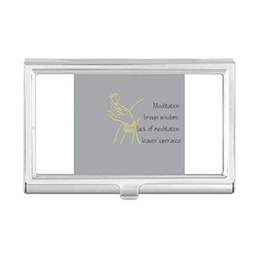 Imagem de Meditation Brings Wise Blessing Citação porta-cartões de visita Carteira de bolso