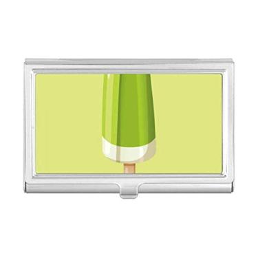 Imagem de Porta-cartão de visita Green Mung com picolé doce sorvete e porta-cartões