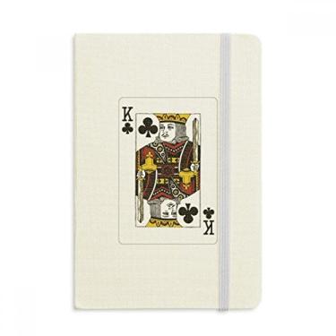 Imagem de Caderno com estampa de cartas de baralho Club K oficial de tecido capa dura diário clássico