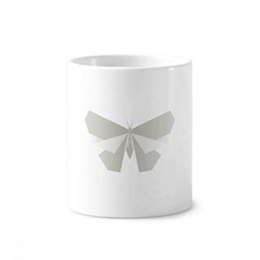 Imagem de Suporte para caneta de escova de dentes com estampa de origami de borboleta branca abstrata com suporte de cerâmica