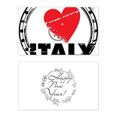 Imagem de I Love Italy Word Love Heart Circle New Year Festival Greeting Card Bless Message Present