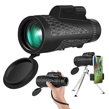 Imagem de Telescópio monocular, atualização 4K Prism 12x50 Wide View Telescópio portátil de alta definição para adultos para observação de pássaros, surf, caminhadas, caminhadas