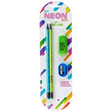 Imagem de Lapis Grafite Hb Resina Neon Eco Blister C/2 Lapis, Apont., Borracha Leo&leo Leonora, Preto