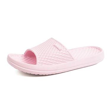 Imagem de FUNKYMONKEY Chinelo feminino antiderrapante para banheiro, casa e praia, Rosa claro, 40
