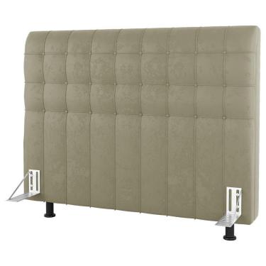 Imagem de Cabeceira Cama Box Solteiro Dahlia 90Cm Com Frame Sintético Bege - Desk Design