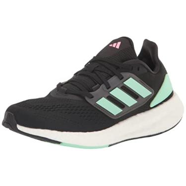 Imagem de adidas Tênis de corrida feminino Pureboost 22, Preto/Pulse Mint/Branco, 35