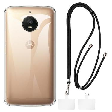 Imagem de Shantime Capa Motorola Moto E4 Plus + cordões universais para celular, pescoço/alça macia de silicone TPU capa protetora para Motorola Moto E4 Plus (5,5 polegadas)