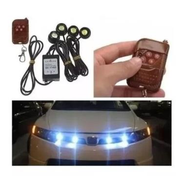 Imagem de Strobo 12v Olho De Águia 4x9w Branco Com Controle