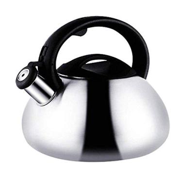 Imagem de BENLP Fogão de chaleira de aço inoxidável - chaleira chaleira de aço inoxidável - bule de cozinha a gás de gás bule de campismo, preto, 2,5 L Hello