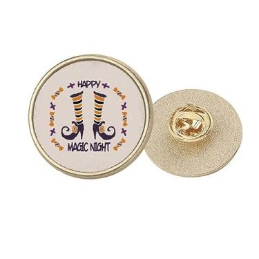 Imagem de Botas mágicas de Halloween Art Deco Fashion Redondo Metal Dourado Broche Clip, Medium, não aplicar