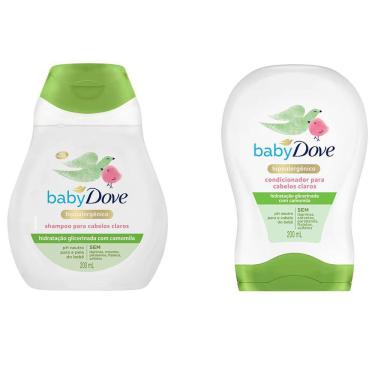 Imagem de Kit Shampoo 200ml e Condicionador 200ml Dove Baby Hidratação Enriquecida Cabelos Claros