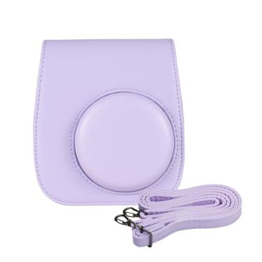 Imagem de CIADAZ Estojo de armazenamento instantâneo para câmera Bolsa de couro PU Fivela magnética com alça de ombro Compatível com Fujifilm Instax Mini 12/11/9/8