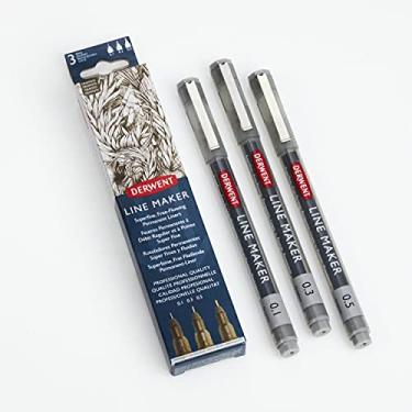 Imagem de Derwent, Kit com 3 Canetas Line Maker 0,1/0,3/0,5mm Grafite, Kit com 3, 2305562