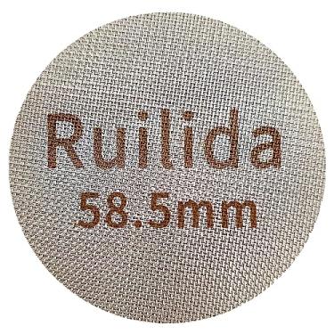 Imagem de Ruilida Tela de disco expresso 58,5 mm, reutilizável 1,7 mm de espessura 150μm 316 aço inoxidável profissional barista filtro de café placa de malha para cesta de filtro de café expresso (58,5 mm)