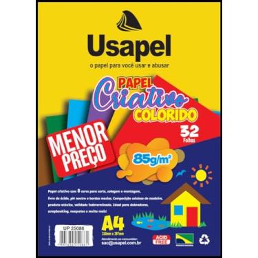 Imagem de Bloco Para Educacao Artistica Usapel 8Cores A4 85G 32Fl Pacote 111114