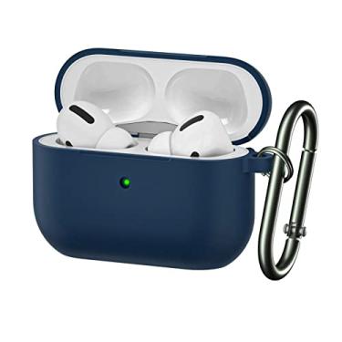 Imagem de ORIbox Capa protetora de silicone com LED visível para AirPods Pro, capa protetora completa para AirPods para mulheres, homens, meninas, meninos - azul