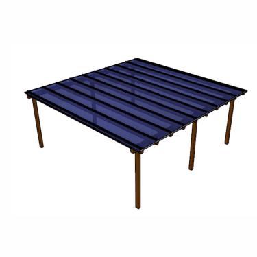 Imagem de Kit Policarbonato Azul 6mm 6,00m x 6,00m - Perfis Naturais