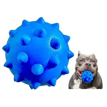 Imagem de Brinquedo Para Cães Bola Grande Maciça Extra Forte 95mm Cachorro destruidor Grande Hard (Azul)