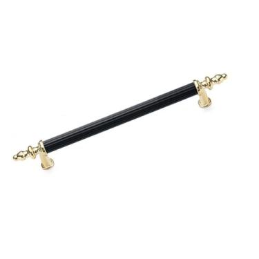 Imagem de Maçaneta leve para porta de armário, gaveta, sapato, móveis, tubo circular, dourado, preto, 160mm