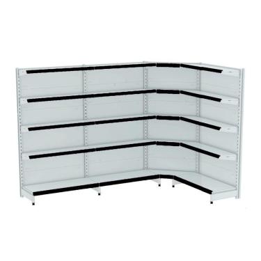 Imagem de Gondola Parede 170 Fit Ate 3 Metros 1 Canto Branco 20b Pe Pr