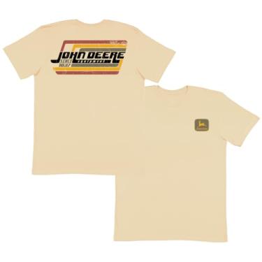 Imagem de John Deere Camiseta de manga curta 13002500Om com visual artístico dos anos 70, Aveia, XXG