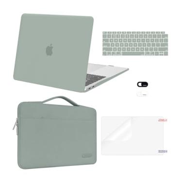 Imagem de MOSISO Compatível com MacBook Air de 13 polegadas, capa M1 Chip 2021, 2020, 2019, 2018, versão A2337, A2179, A1932, tela retina, capa rígida de plástico, bolsa, película de teclado, capa de webcam e