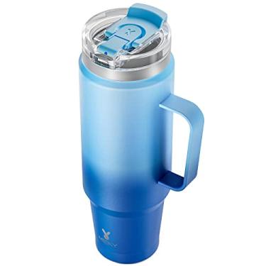 Imagem de Meoky Copo de Aço Inoxidável Isolado a Vácuo com Alça e Canudo 2 em 1, 1.18L, Mantém Frio por 34 Horas ou Quente por 10 Horas