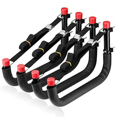 Imagem de Naikozmo Suportes de armazenamento de caiaque, ganchos de armazenamento de garagem de montagem na parede de 15,3 polegadas para caiaques, SUP, pranchas de remo e pranchas de surf, cabides resistentes