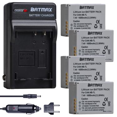 Imagem de Bateria batmax NB-7L 7l nb 7l  carregador de parede digital para canon powershot g10 g11 g12 sx30is
