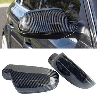 Imagem de Capa de espelho de fibra de carbono real para retrovisores e espelhos laterais S Line para Audi A3 A4 A5 B8.5 B8K 2011-2016 (sem assistência lateral)