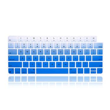Imagem de MMDW Capa protetora de silicone para teclado iMac 2021 24 polegadas Magic Keyboard com Touch ID (Modelo: A2449, lançado em 2021) e teclado mágico sem fio (modelo: A2450, lançado em 2021), azul