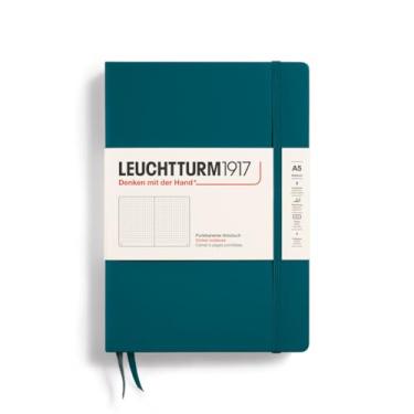Imagem de LEUCHTTURM1917 - Caderno de capa dura média A5-251 páginas numeradas para escrita e diário (verde pacífico, pontilhado)
