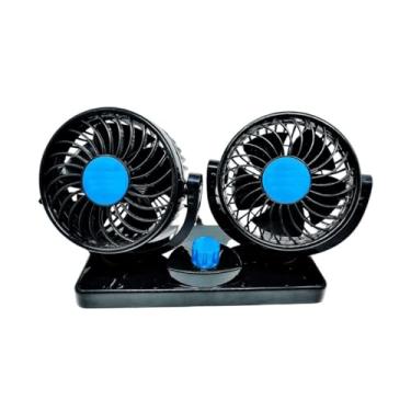Imagem de Ventilador Automotivo Duplo Carro Caminhão Van Ajustável 12V